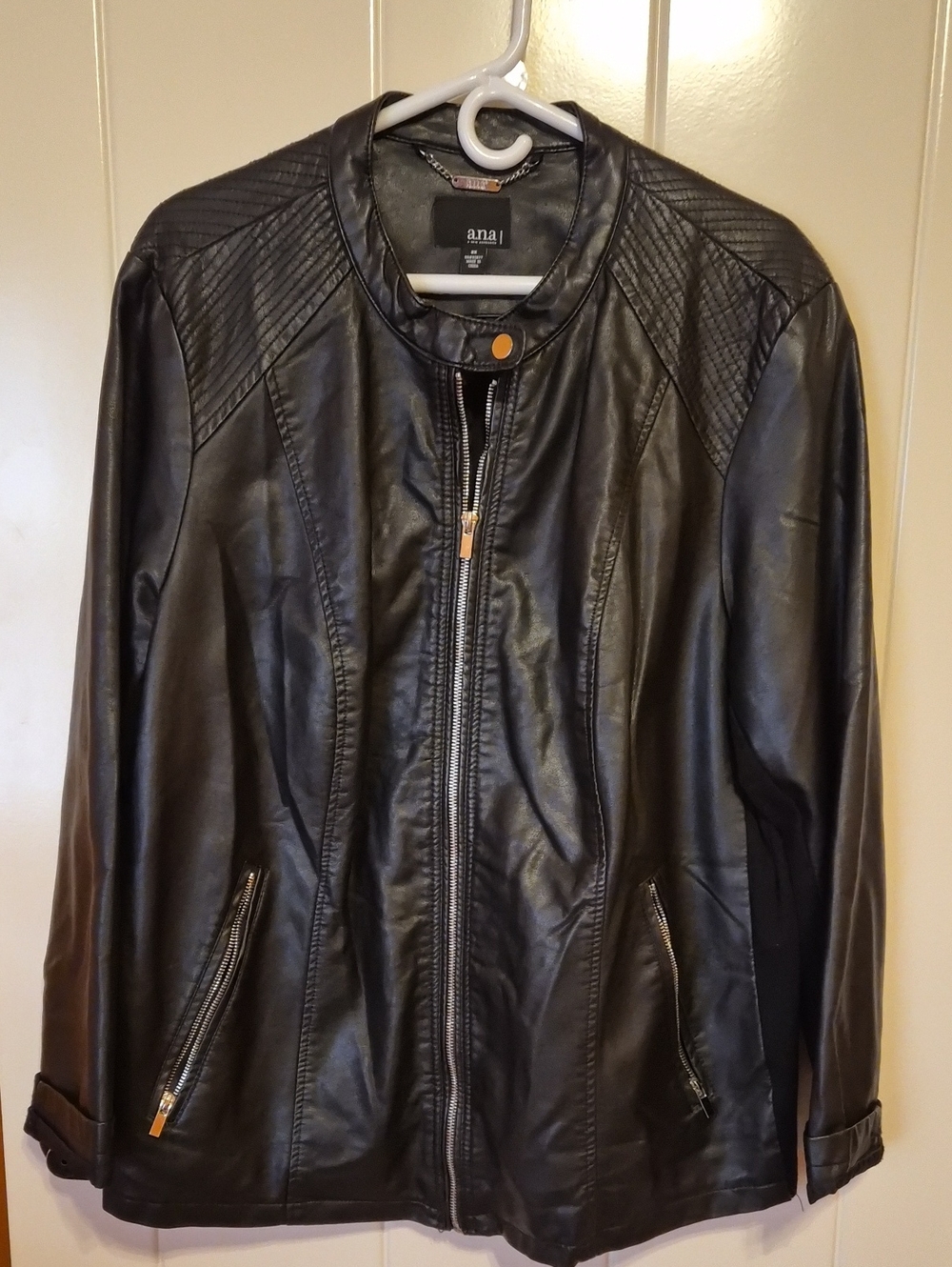 a.n.a Black Faux Leather Moto Jacket